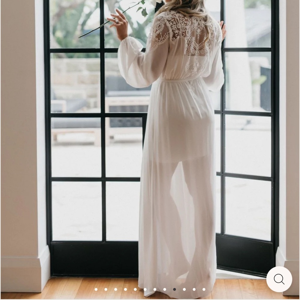 Worn Once White Lace Bridal Robe and Slip Dress